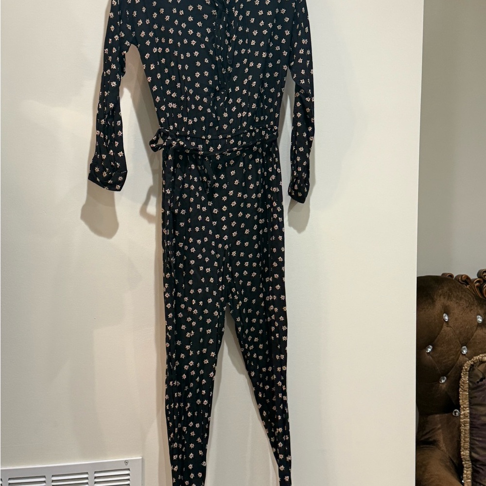 Floral Black Jumpsuit